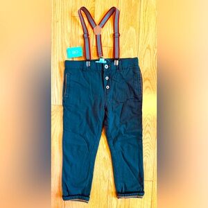 Brand new Okaidi pants with suspenders size 3T